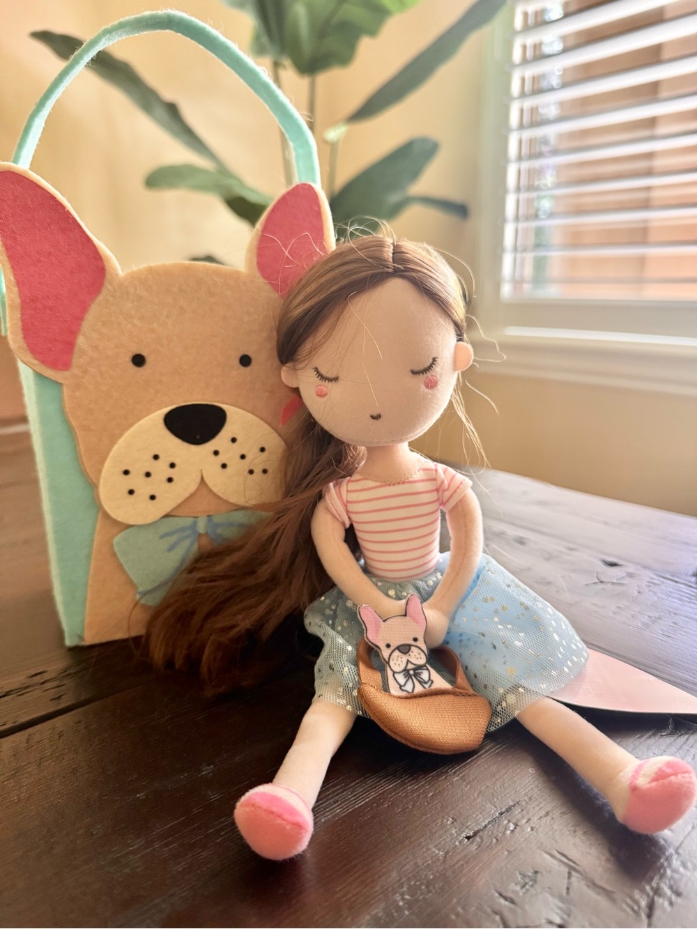 Little Lilly, Kids Plush Doll with Pink and Blue Accessories
